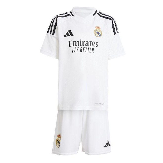 Uniforme de Futebol do Real Madrid 1 24/25 adidas - Infantil - Foto 1