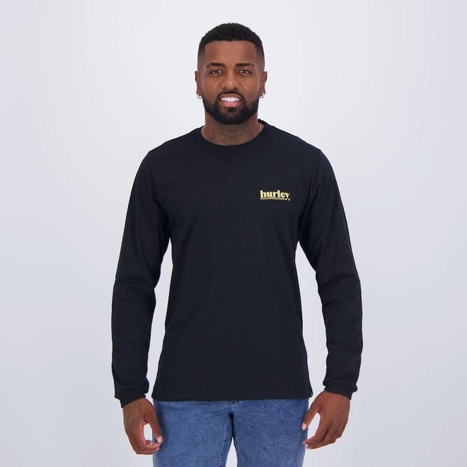 Camiseta Hurley Manga Longa Puff - Masculina - Foto 1