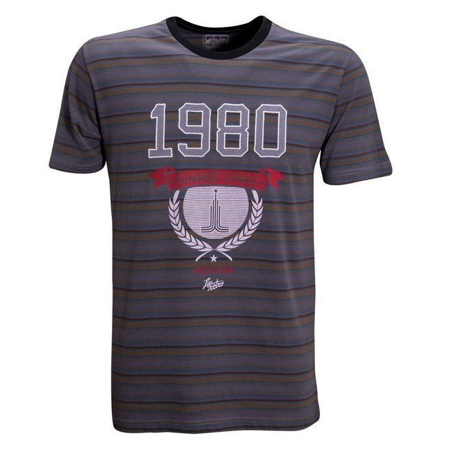 Camiseta Moscou 1980 Listrada Liga Retrô - Masculina - Foto 1