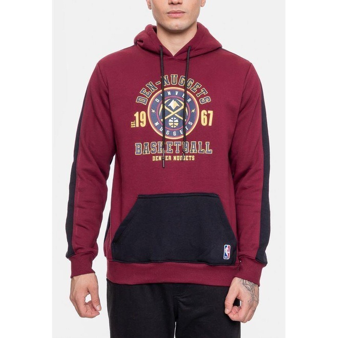 Blusão De Moletom Com Capuz Nba Team Town Denver Nuggets Cabernet - Masculino - Foto 1