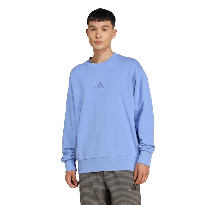 Blusão de Moletom sem Capuz adidas Crew Moletinho All Szn - Masculino - Foto 1