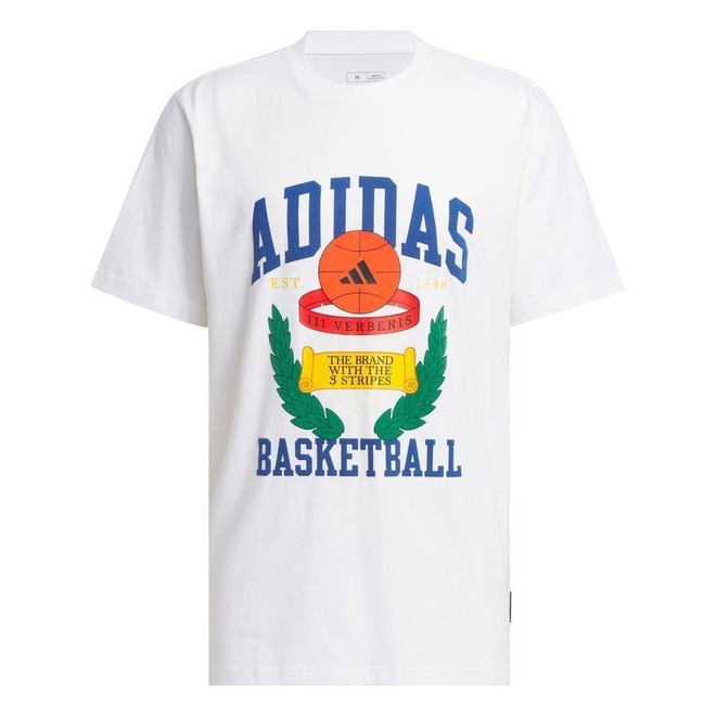 Camiseta adidas Estampada Basketball Crest - Masculina - Foto 1