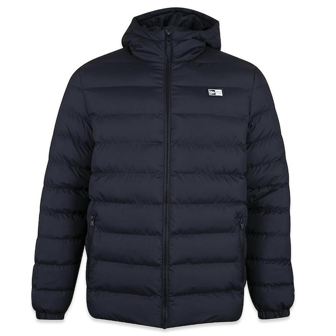 Jaqueta Puffer com Capuz New Era Logo Box - Masculina - Foto 1