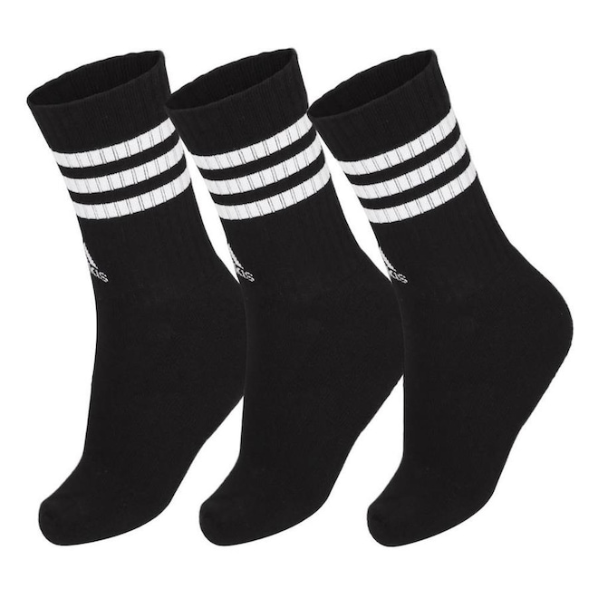 Kit Meias adidas 3S com 3 Pares - 38 a 40 - Adulto - Foto 1