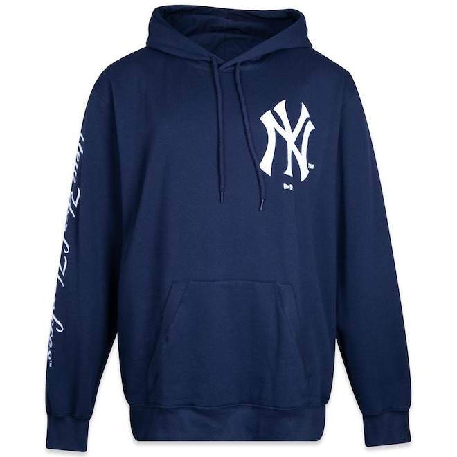 Blusão de Moletom com Capuz New Era Plus Size Fechado New York Yankees - Masculino - Foto 1