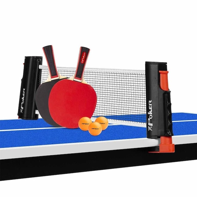Kit Ping Pong Poker Star 2 Raquetes+3Bolas+Suporte+Rede Unissex - Foto 1
