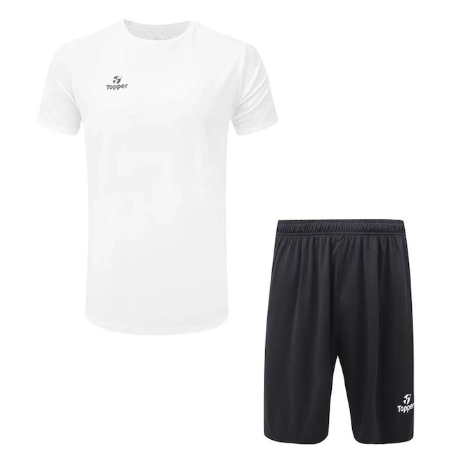 Kit Camiseta + Calção Topper Fut Classic New - Infantil - Foto 1