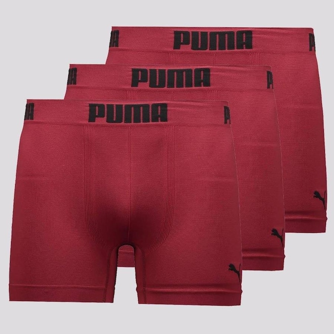 Kit Cueca Boxer Puma sem Costura - 3 Unidades - Masculina - Foto 1