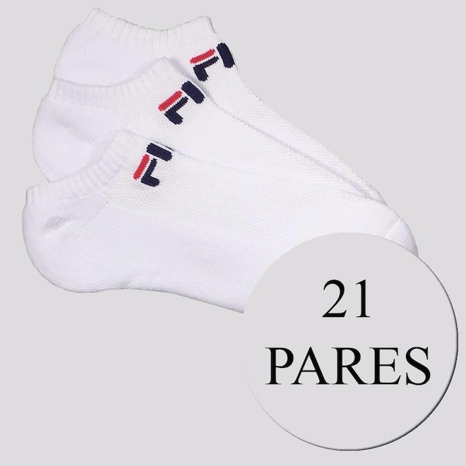 Meia Cano Curto Fila Light - 21 Pares - Unissex - Foto 1
