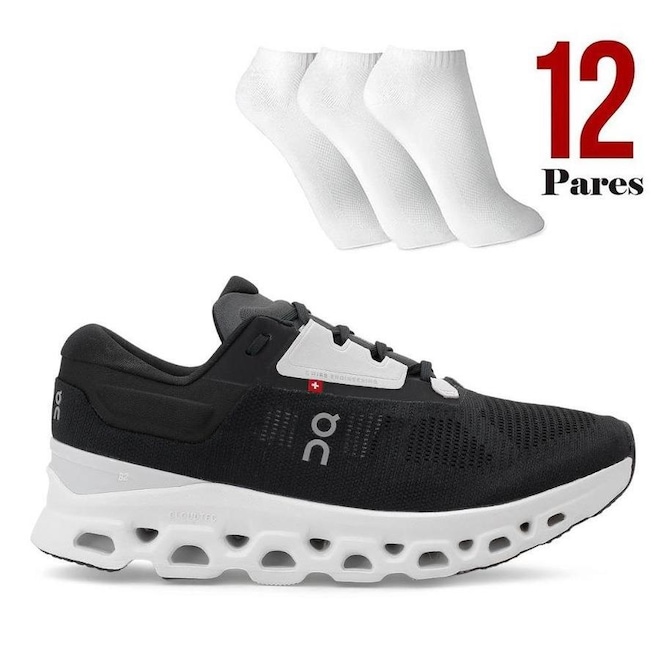 Tênis On Running cloudstratus 3.0 + 12 pares de meias - Masculino - Foto 1