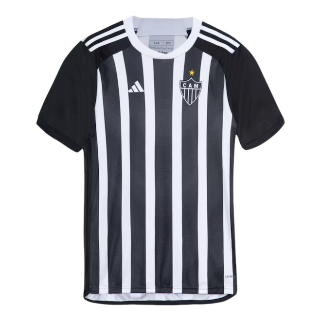 Camisa Atlético Mineiro I 2024/25 Adidas Torcedor Infantil - Preta/Branca - Adidas - Unissex - Foto 1