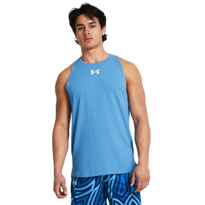 Camiseta Regata Under Armour Basquete Baseline Cotton - Masculina - Foto 1