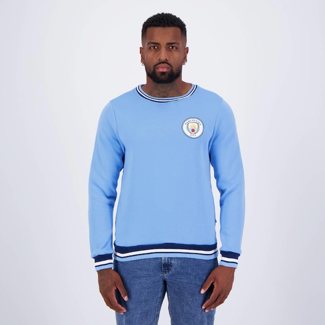 Blusão de Moletom sem Capuz Manchester City Citizen - Masculino - Foto 1