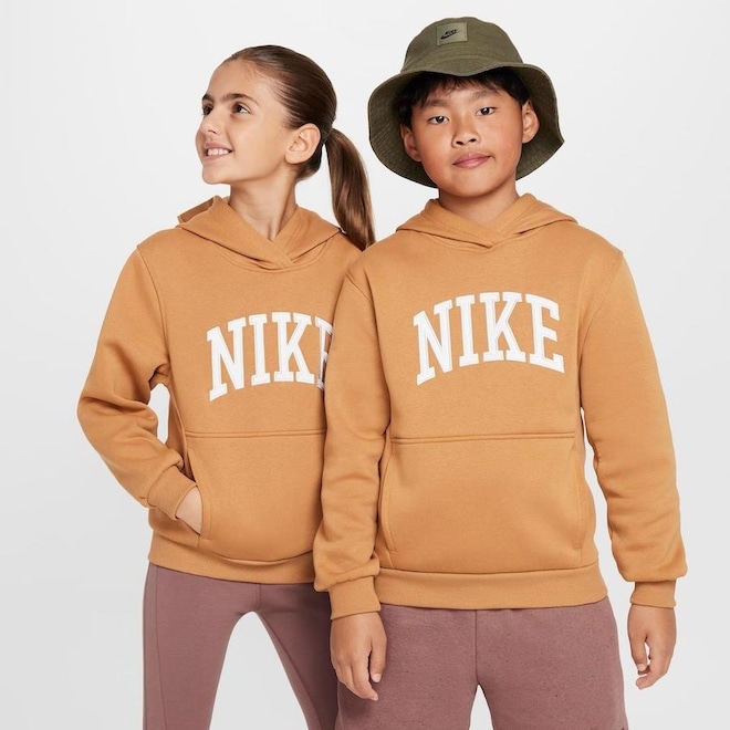 Blusão com Capuz Nike Sportswear Club Fleece - Infantil - Foto 1