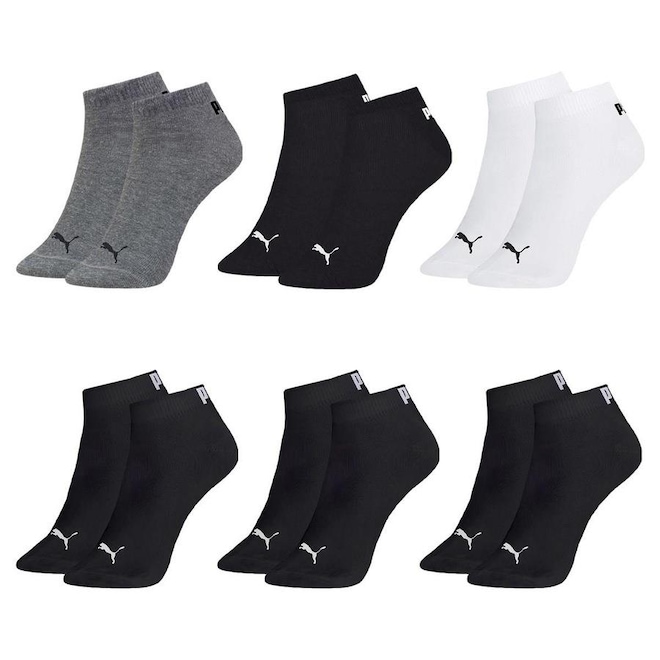 Kit Meia Puma Sapatilha Esportiva - 6 Pares - Masculina - Foto 1
