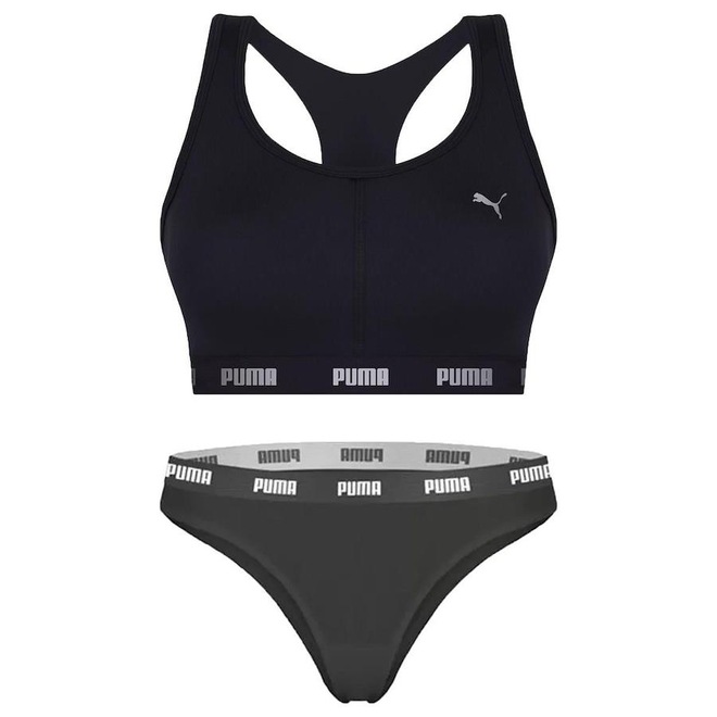 Kit Puma Top Nadador + Calcinha Biquíni - Feminino - Foto 1