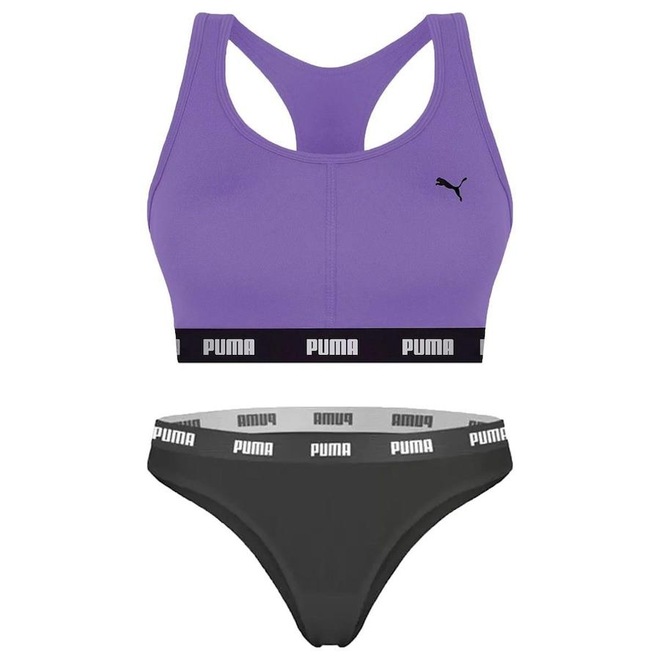 Kit Puma Top Nadador + Calcinha Biquíni - Feminino - Foto 1
