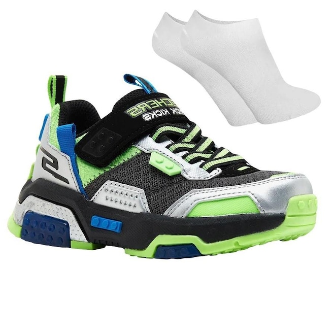 Kit Tênis Skechers Brick Kicks 2.0 + Meia - Infantil - Foto 1