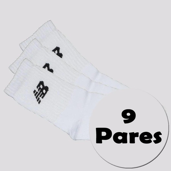 Kit Meia New Balance Cano Médio - 9 Pares - Unissex - Foto 1