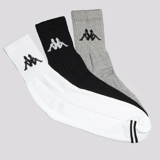 Kit Meias Kappa com 3 Pares Cano Médio - 38 A 43 - Adulto - Foto 1