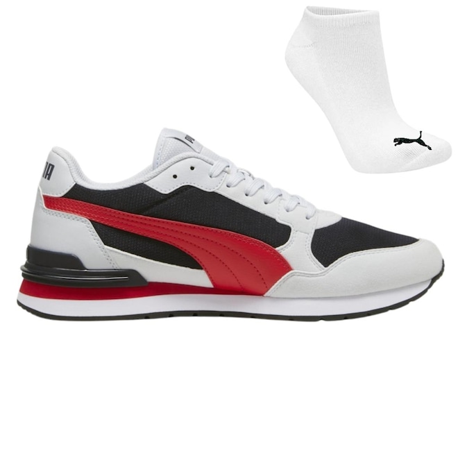 KIT TÊNIS PUMA ST RUNNER V4 MESH + MEIA - MASCULINO - Foto 1