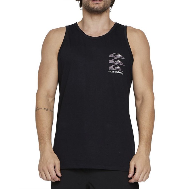 Camiseta Regata Quiksilver Vertical Logos Sm25 - Masculina - Foto 1