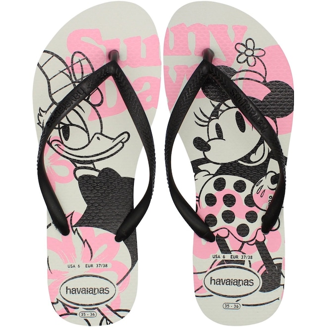 Chinelo de Dedo Havaianas Slim Disney Feminino - Foto 1