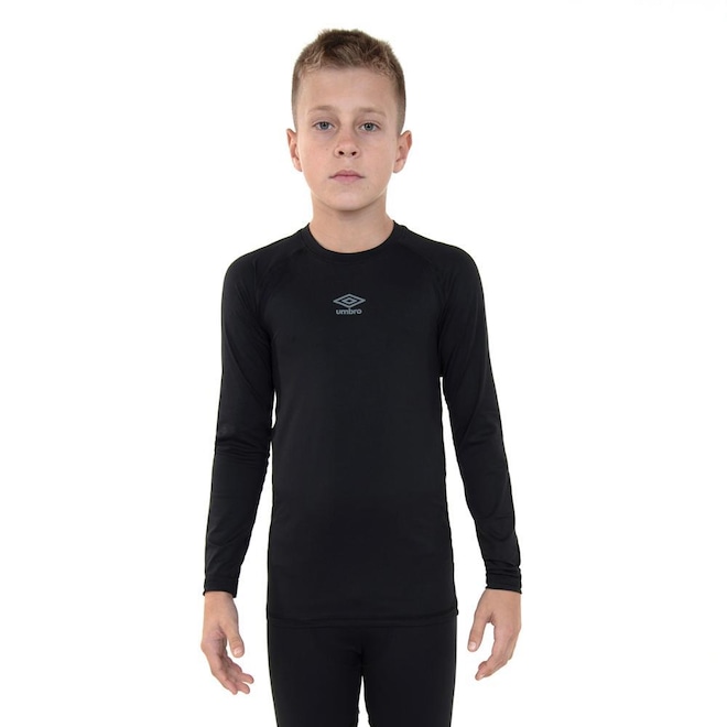 Camisa Manga Longa Umbro Térmica Light - Infantil - Foto 1
