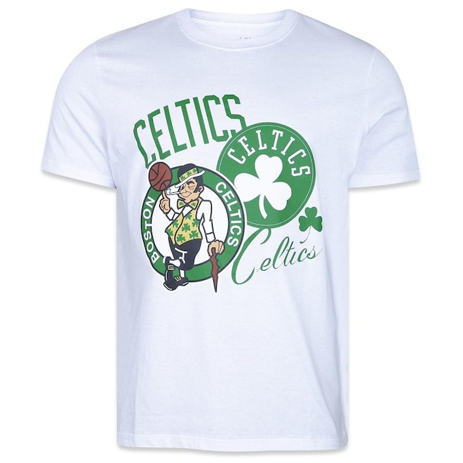 Camiseta New Era Boston Celtics World Of Logos - Masculina - Foto 1
