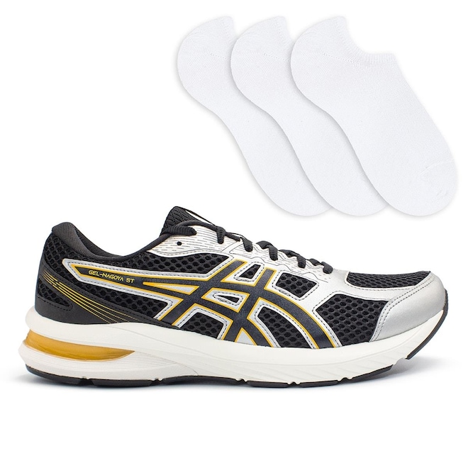 KIT TÊNIS ASICS GEL-NAGOYA ST + 3 PARES DE MEIAS MASCULINO - Foto 1