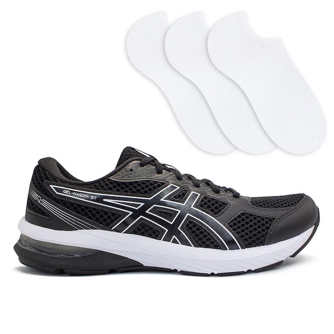 KIT TÊNIS ASICS GEL-NAGOYA ST + 3 PARES DE MEIAS MASCULINO - Foto 1
