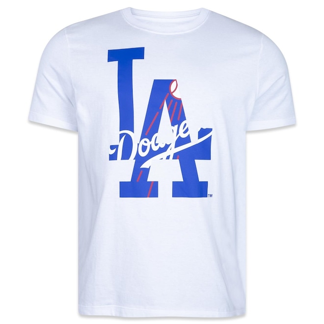 Camiseta New Era Regular Mlb Los Angeles Dodgers World Of Logos - Masculina - Foto 1