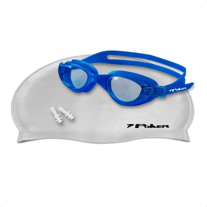 Kit Natação Poker Navagio Óculos+Touca+Protetor de Ouvido - Foto 1