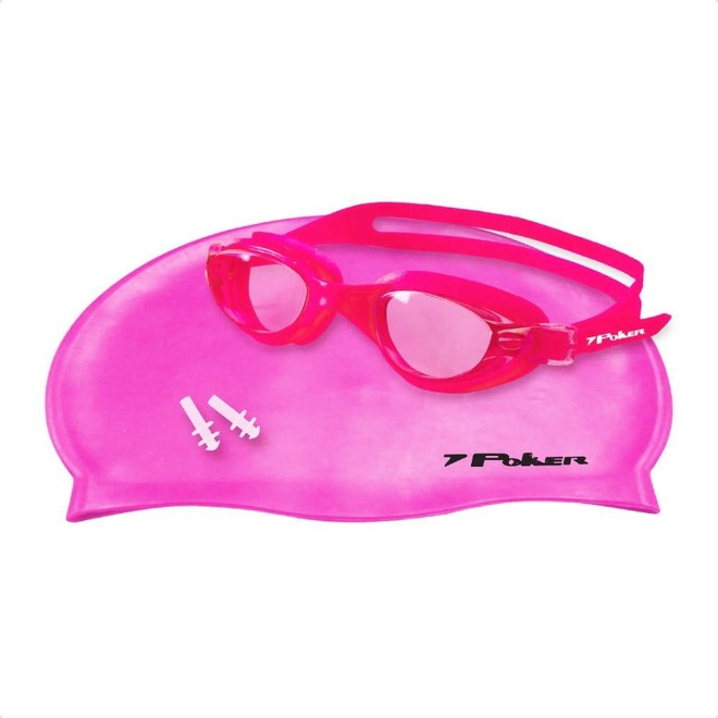 Kit Natação Poker Navagio Óculos+Touca+Protetor de Ouvido - Foto 1