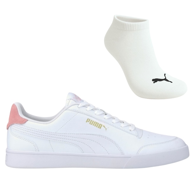 Kit Tênis Puma Shuffle + Meia - Feminino - Foto 1