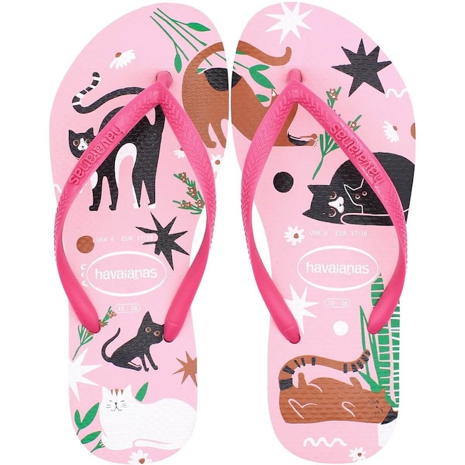 Chinelo de Dedo Havaianas Slim Pets - Feminino - Foto 1