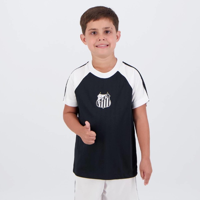Camisa Santos Farol Infantil Preta e Branca - Foto 1