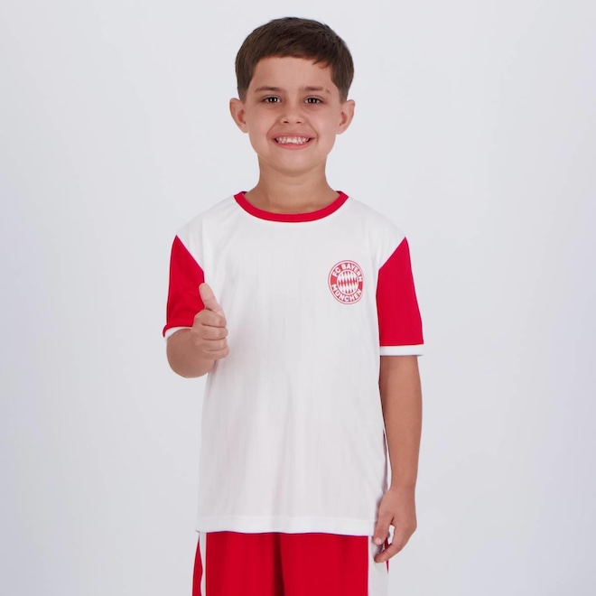 Camisa Bayern de Munique Stencil Infantil Branca - Foto 1