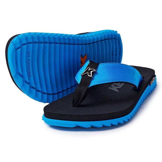 Sandália Masculina Kenner Kivah Preto e Azul - Kenner - Unissex - Foto 1