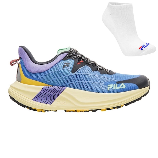 Kit Tênis Fila Racer Skytrail + Meia - Masculino - Foto 1