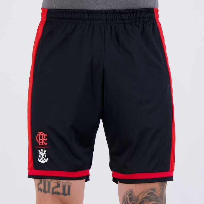 Bermuda Flamengo Feint Preta - Foto 1