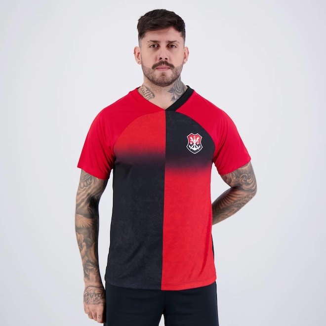 Camisa Flamengo Vintém Preta e Vermelha - Foto 1