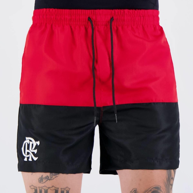 Bermuda Flamengo Rubro Vermelha e Preta - Foto 1