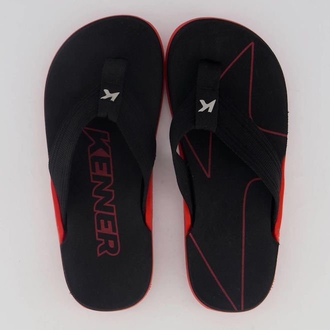 Chinelo Kenner NK6 Pro Preto e Vermelho - Foto 1