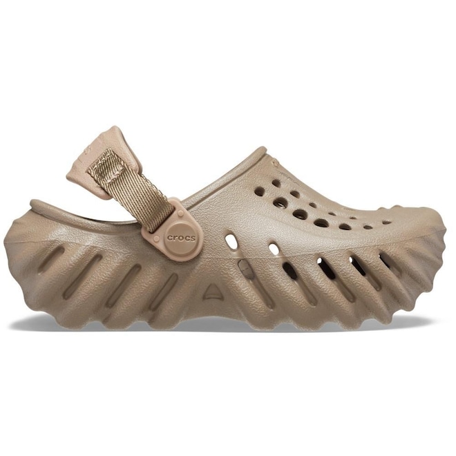 Sandália Crocs Echo Clog T Khaki - Infantil - Foto 1