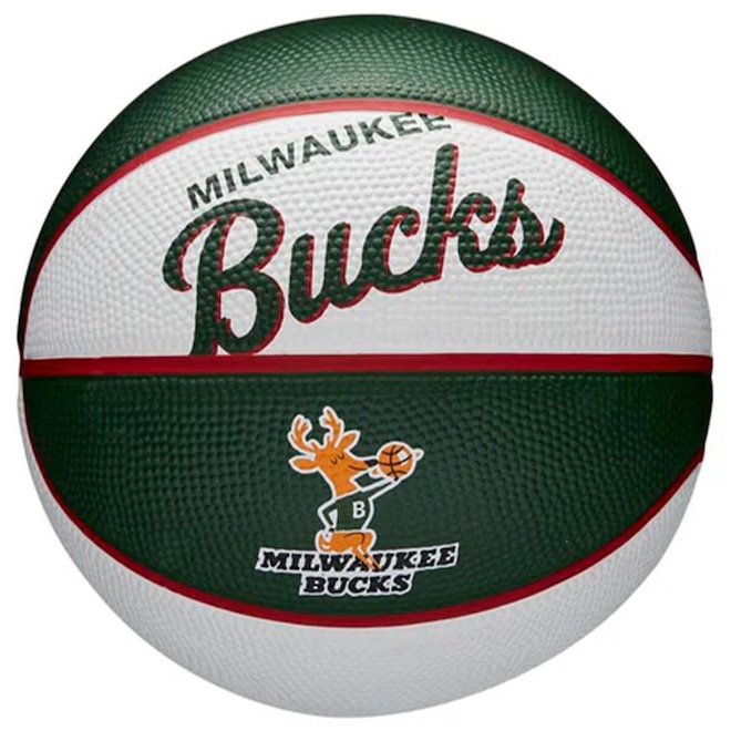Bola De Basquete Wilson Nba Team Retro Mini Milwaukee Bucks #3 - Foto 1
