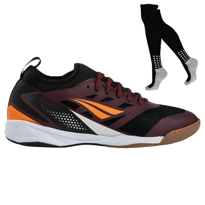 Kit Chuteira Futsal Penalty Max 500 Y-3 + Meião - Adulto - Foto 1