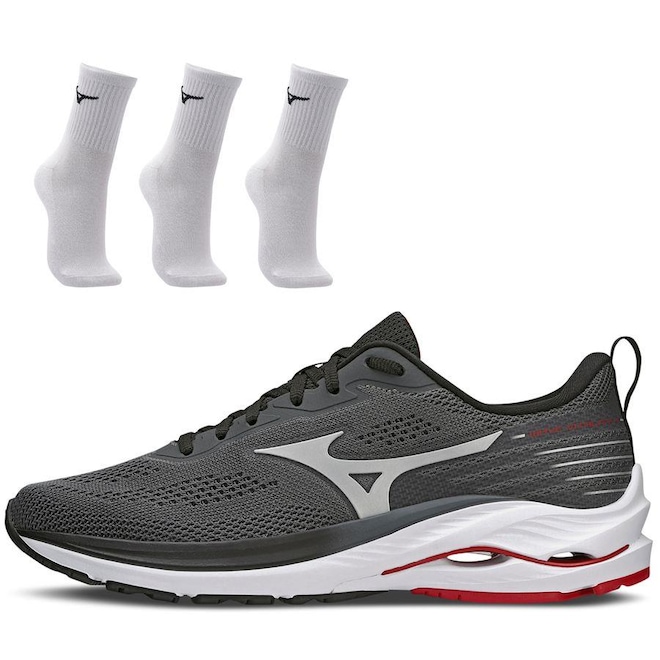 Tênis Mizuno Wave Vitality 4 + 3 Pares de Meia Cano Médio - Masculino - Foto 1