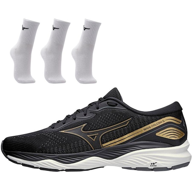 Tênis Mizuno Wave Falcon 5 + 3 Pares de Meia Cano Médio - Masculino - Foto 1