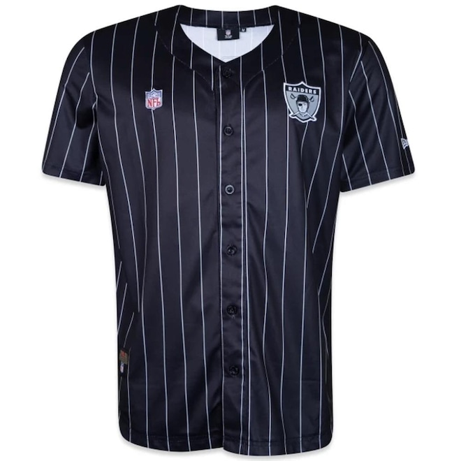 Camiseta Jersey New Era Las Vegas Raiders Stripes - Masculina - Foto 1